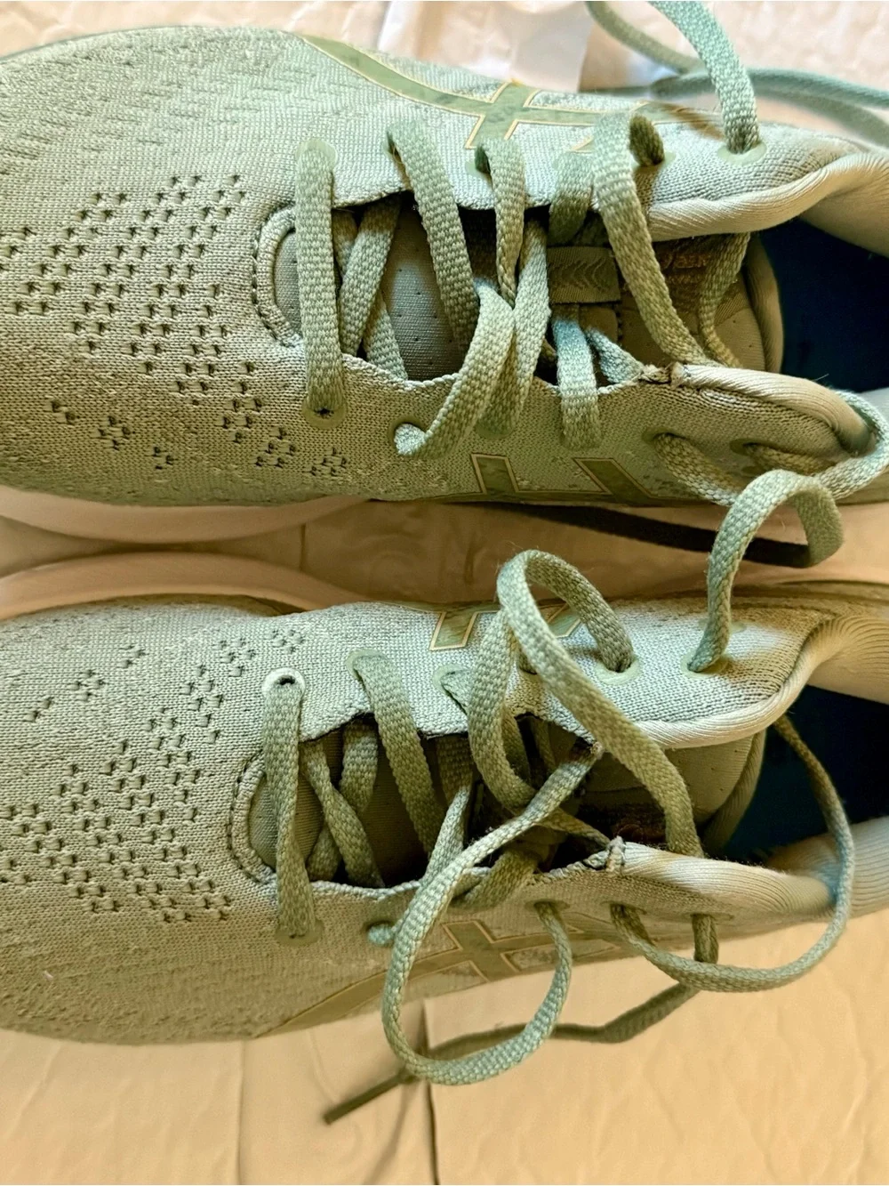 Asics Women's Light Sage Green Knit Running Sneakers